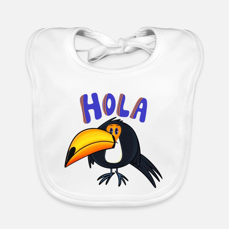 Hola Tukan - Baby Bio-Lätzchen - Weiß