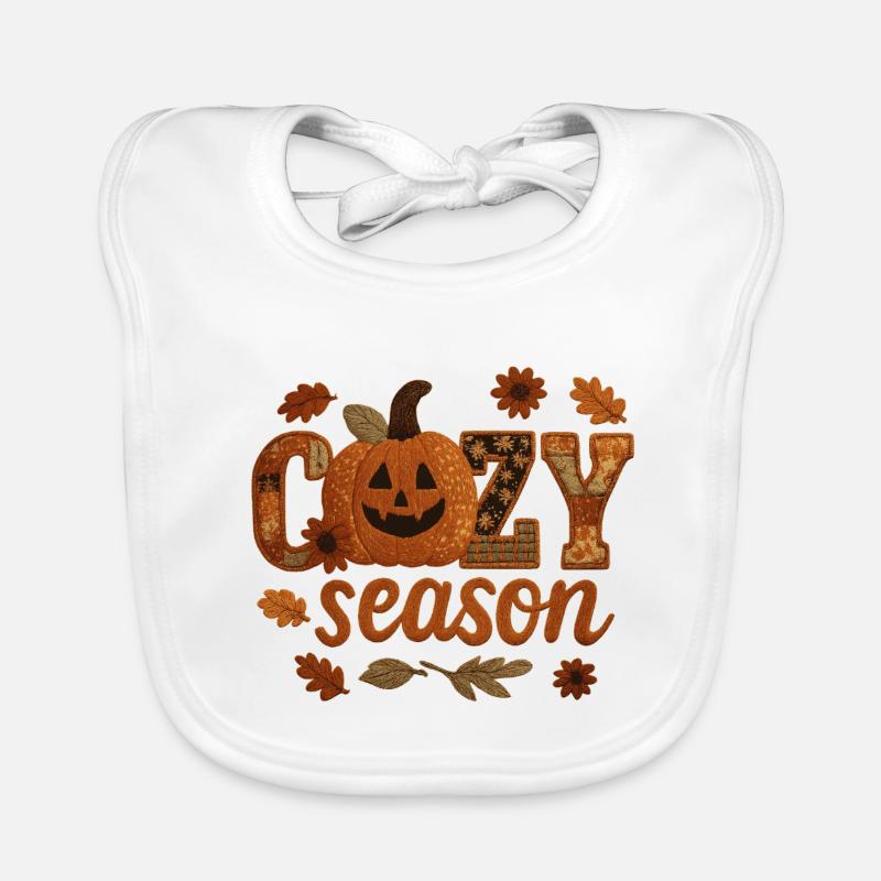 Cozy Pumpkin Patchwork Organic Baby Bibs