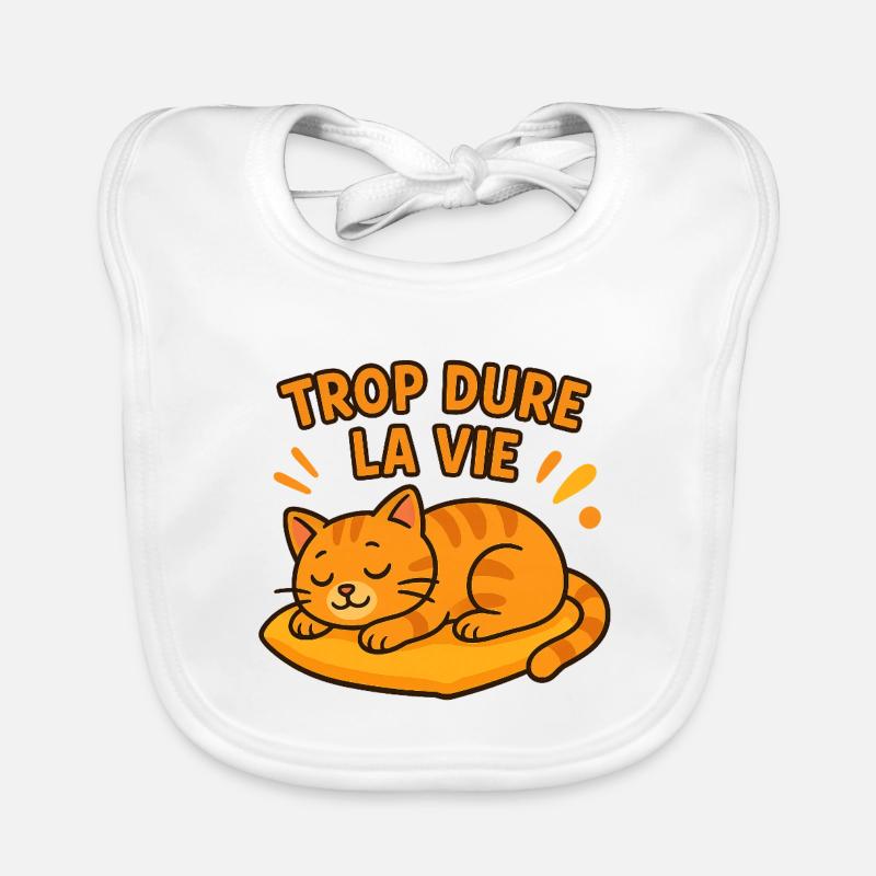 Zu hartes Leben Katze schläft Baby Bio-Lätzchen
