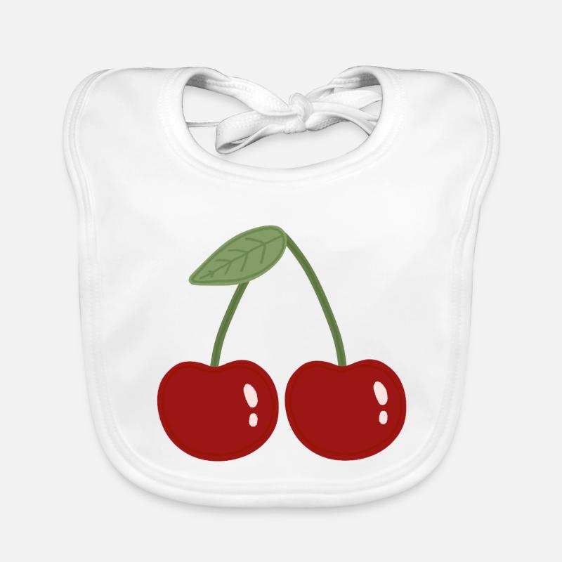 Zwillingskirsche Illustration Baby Bio-Lätzchen