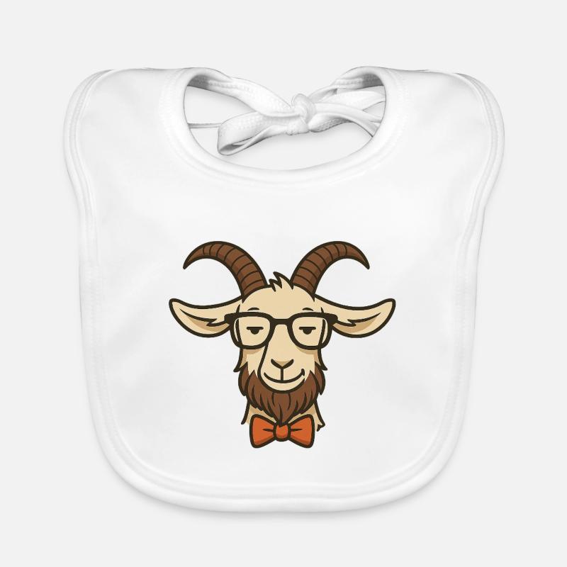 Ziege mit Brille und Fliege Baby Bio-Lätzchen