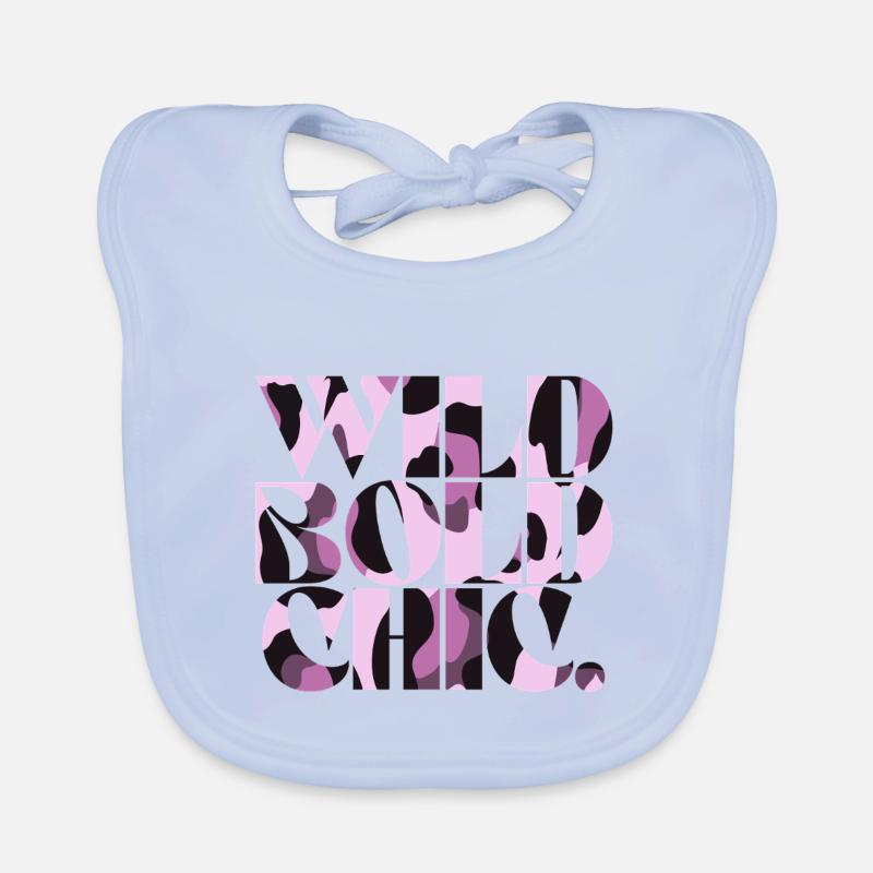 Wild Bold Chic Camo Typografie Baby Bio-Lätzchen