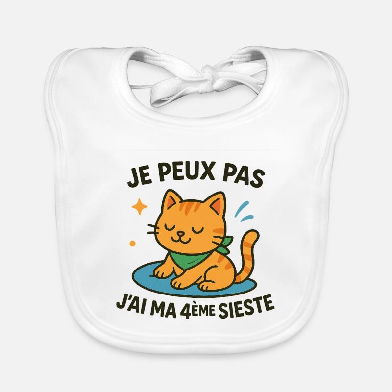 Zen cat in nap I can't Organic Baby Bibs