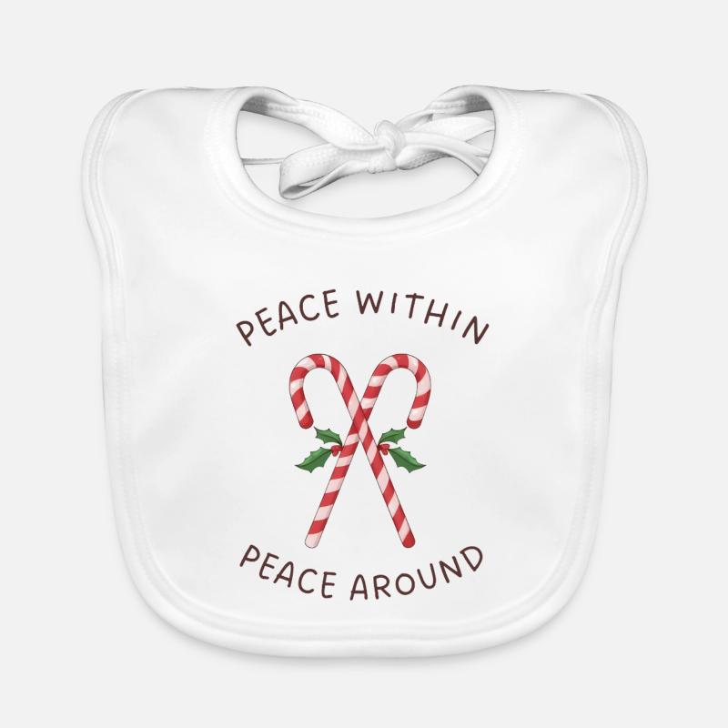 Candy Canes Mistletoe – Peace Within Around Organic Baby Bibs