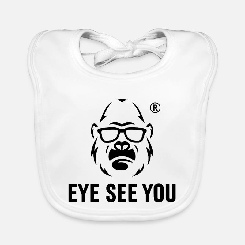 Gorilla with sunglasses Evil SeeV Organic Baby Bibs