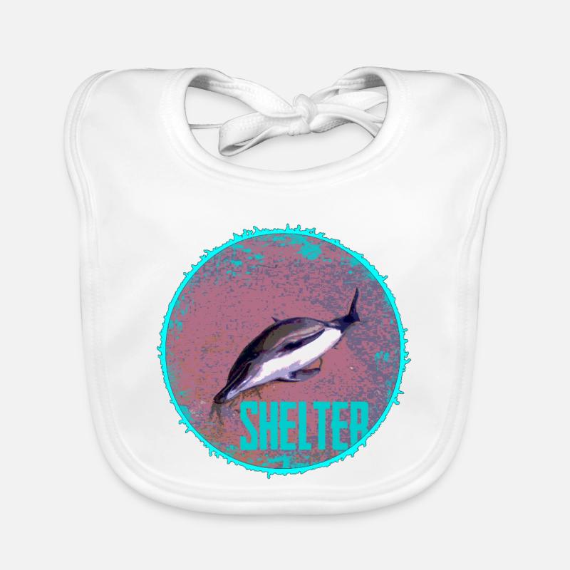 Dolphin Shelter Circle Organic Baby Bibs