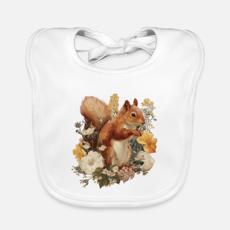 Cottagecore des Fleurs d’Écureuil Bavoir bio Bébé