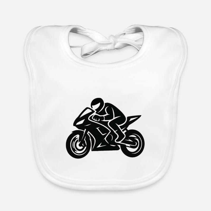 Motorcycle line drawing Organic Baby Bibs