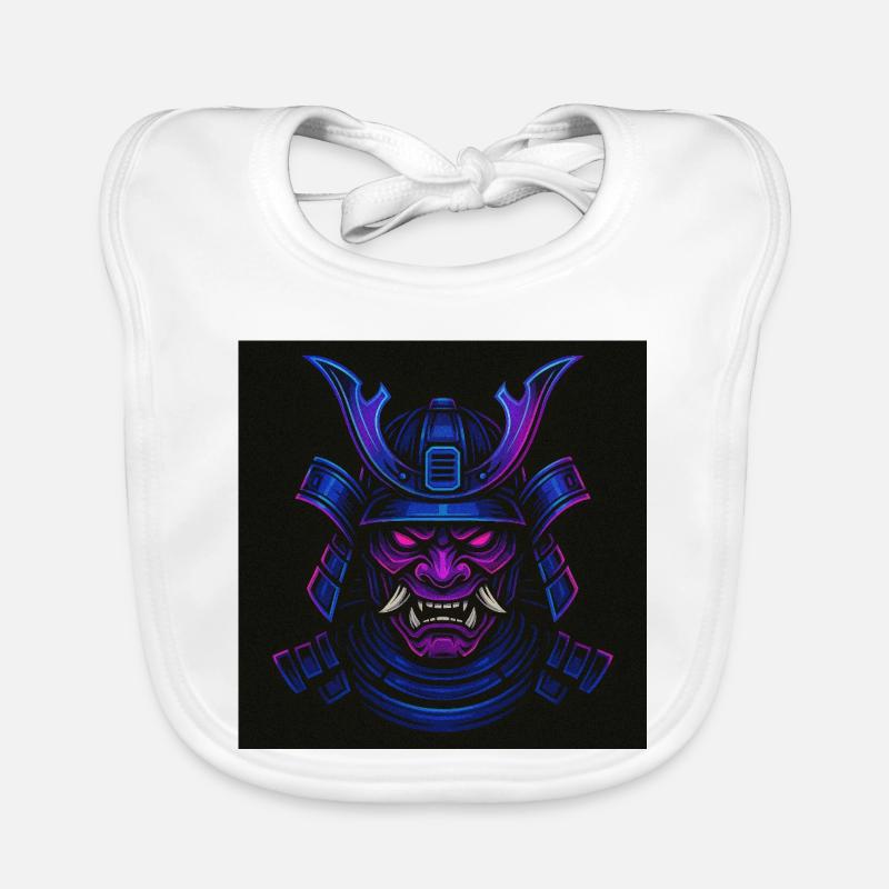 Neon Samurai Mask Organic Baby Bibs