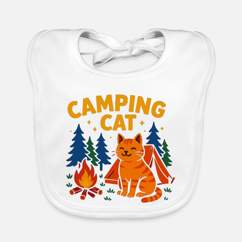 Chat de camping au feu de camp Bavoir bio Bébé