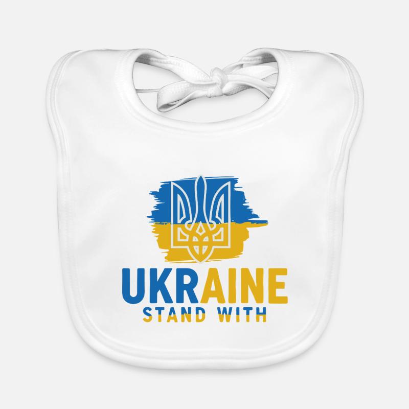 Porte-emblème du drapeau de l’Ukraine avec Bavoir bio Bébé