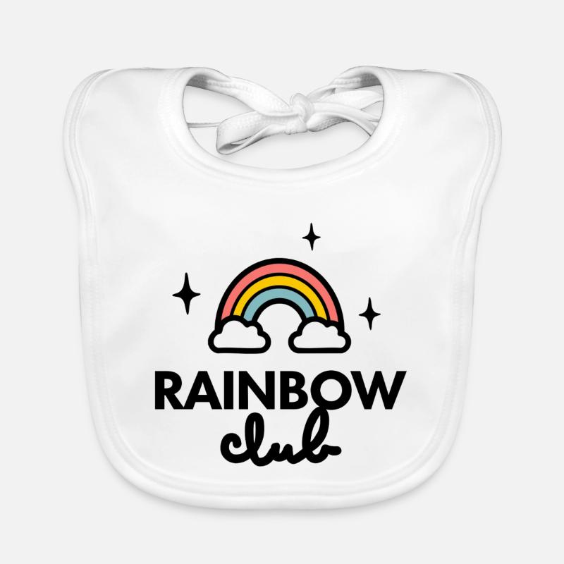 Rainbow Club logo Organic Baby Bibs