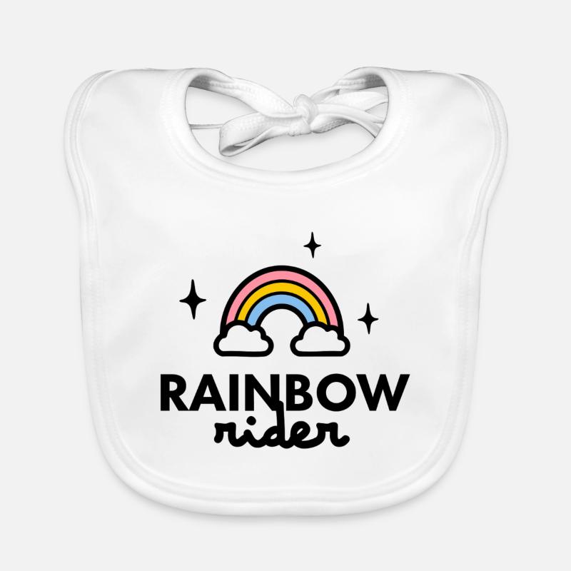 Logo du cavalier arc-en-ciel Bavoir bio Bébé