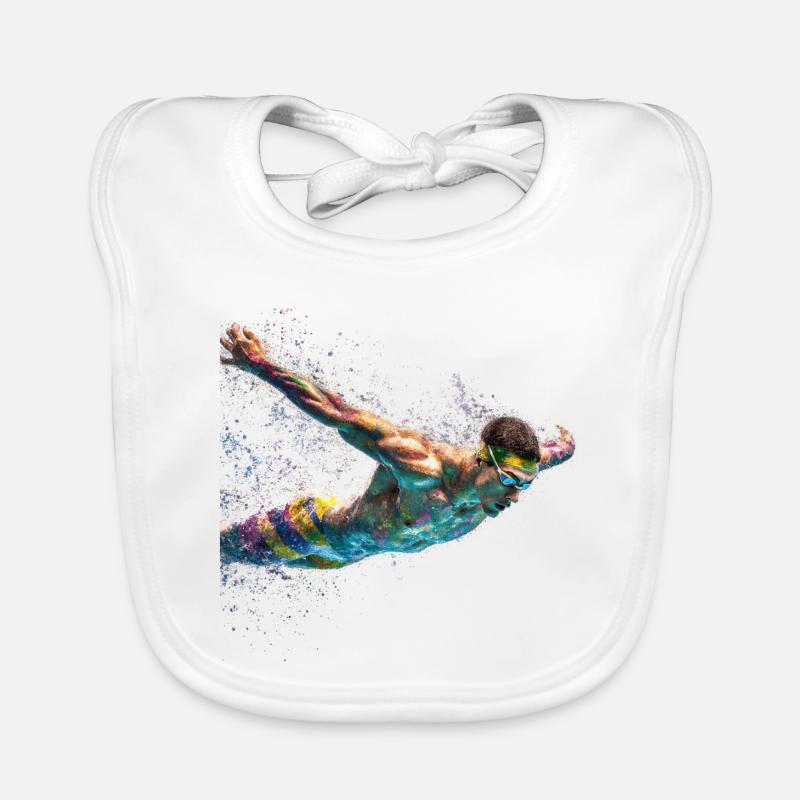 Paint Swirl Float Splash Organic Baby Bibs