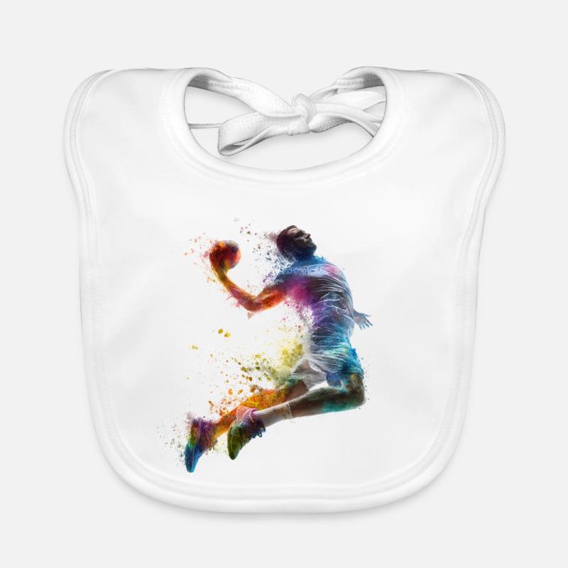 Farbexplosion Handball Sprungwurf Baby Bio-Lätzchen