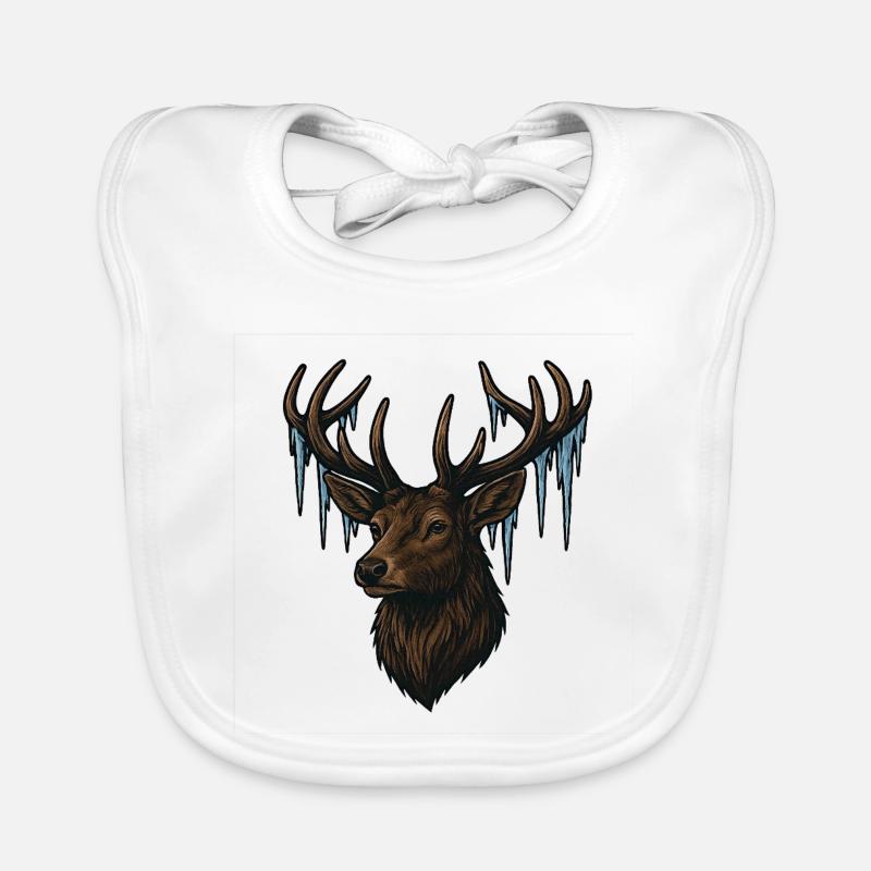 Eisiger Hirschkopf Baby Bio-Lätzchen