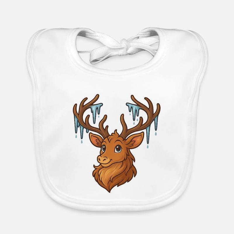 Cerf d’hiver avec glaçons Bavoir bio Bébé
