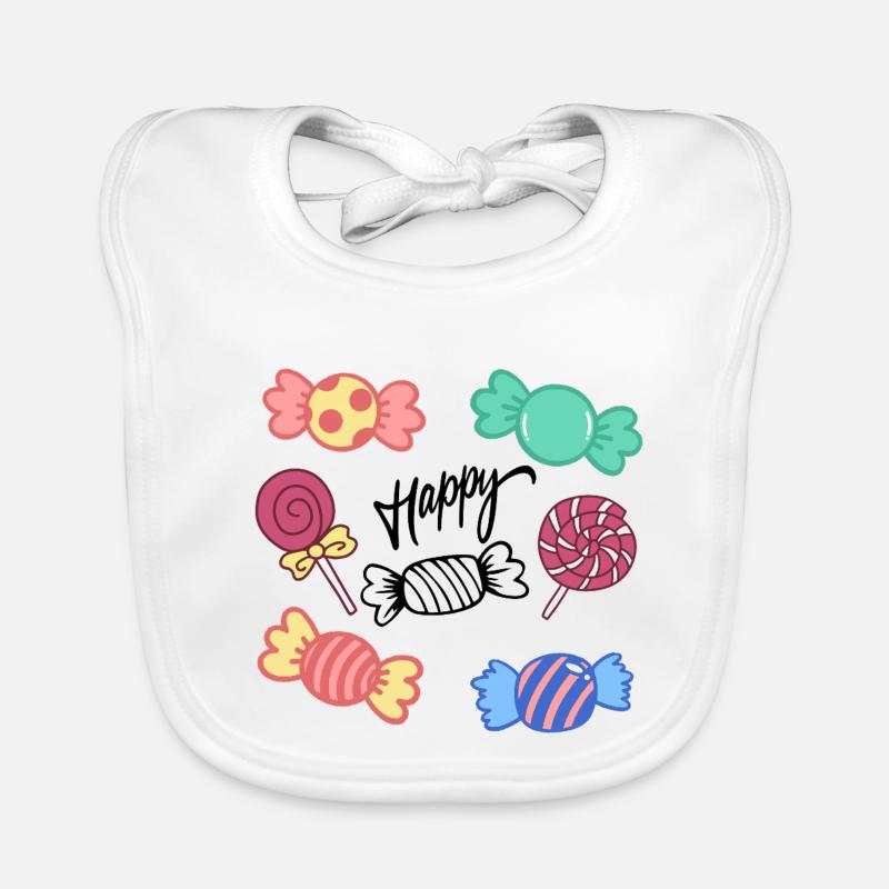 Candy Circle Icons Collection Organic Baby Bibs