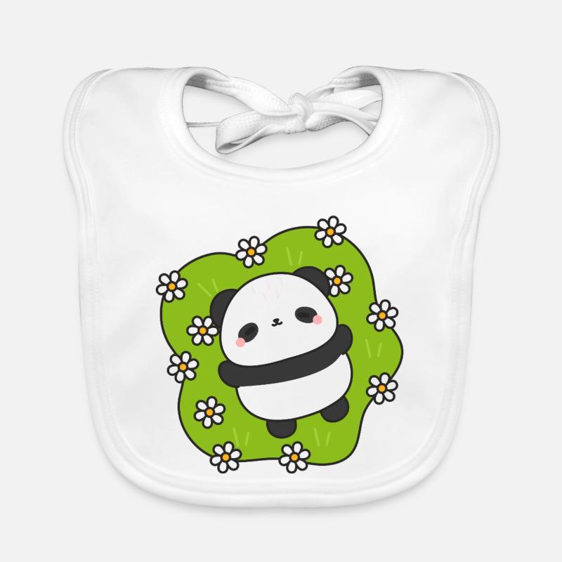 PandaGreen Geblümtes Kuscheltier Baby Bio-Lätzchen