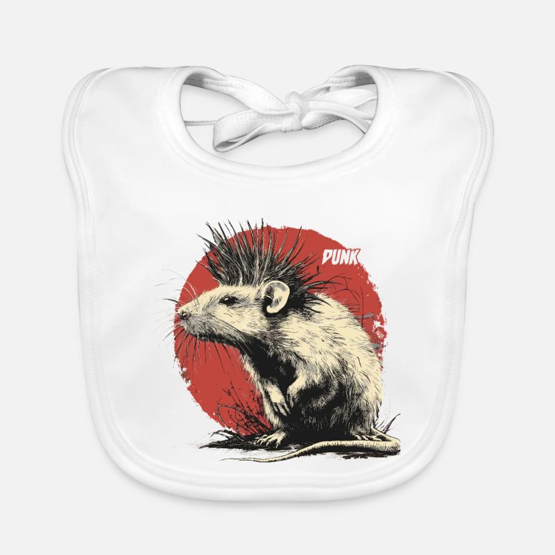 Punkrock Ratte Baby Bio-Lätzchen
