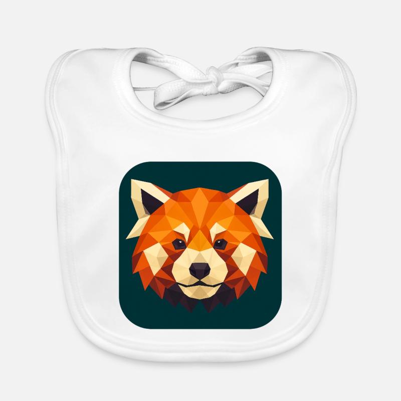 Roter Panda Kopf Low Poly Baby Bio-Lätzchen