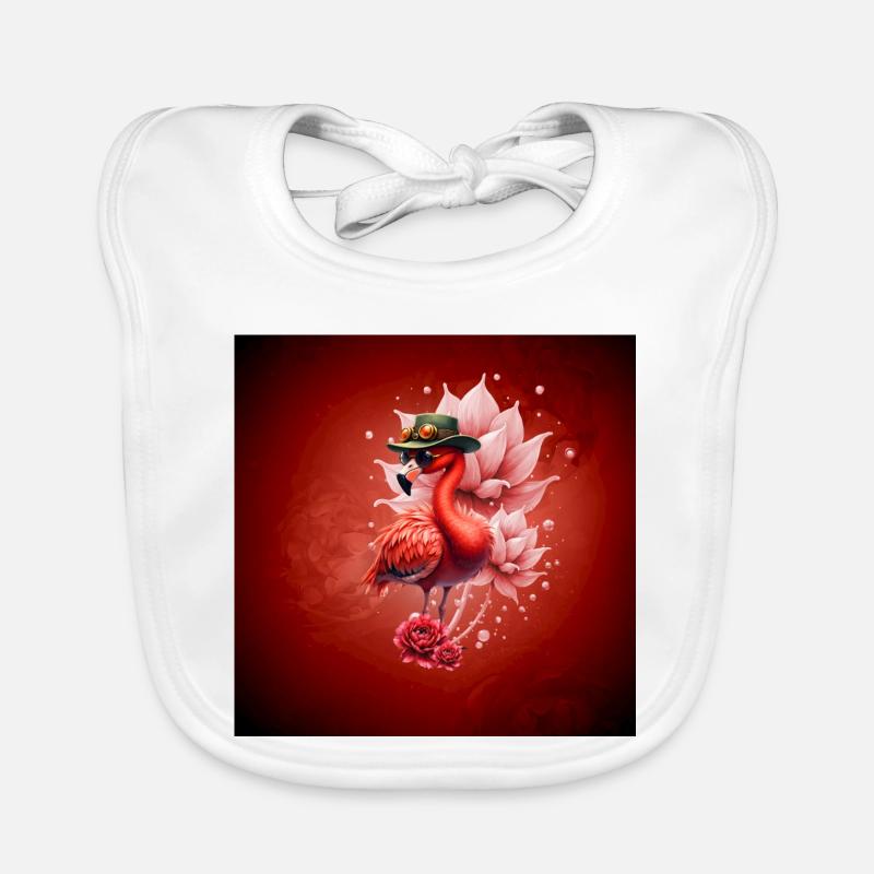 Böhmischer Flamingo mit Hut Baby Bio-Lätzchen