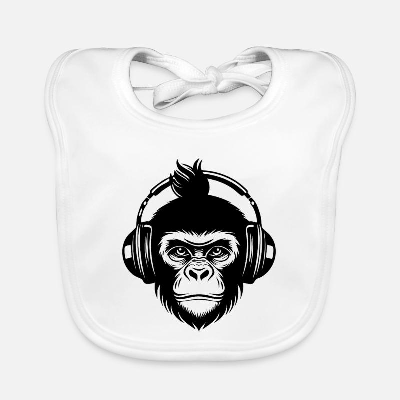 Beat Maker Monkey Head Studio Session Chemise Bavoir bio Bébé