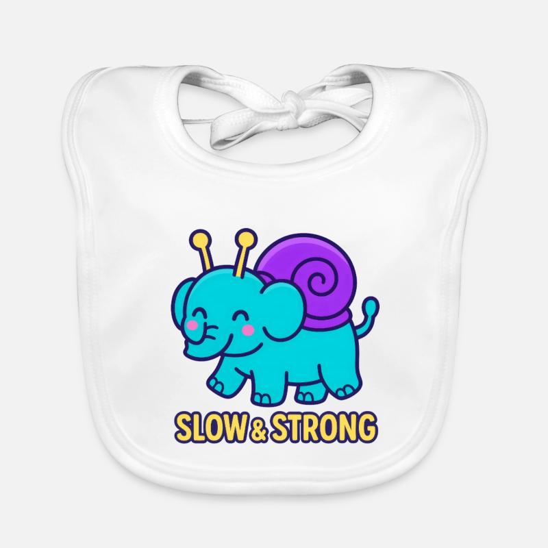 Snailphant - Slow & Strong - Baby Bio-Lätzchen - Weiß