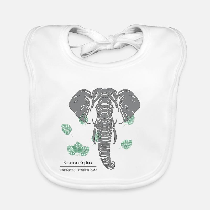 Sumatran_Elephant_-_grey Baby Bio-Lätzchen