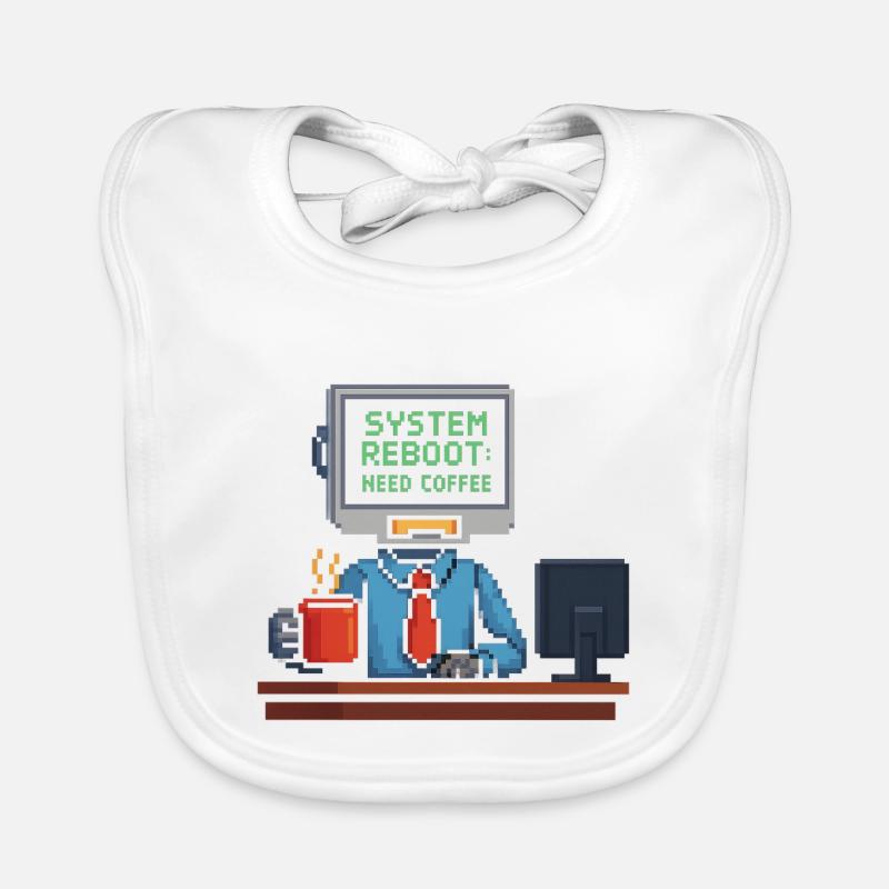 System Reboot Need Coffee Organic Baby Bibs