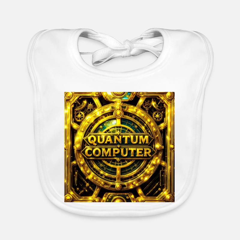 Goldenes Quantencomputer-Emblem Baby Bio-Lätzchen