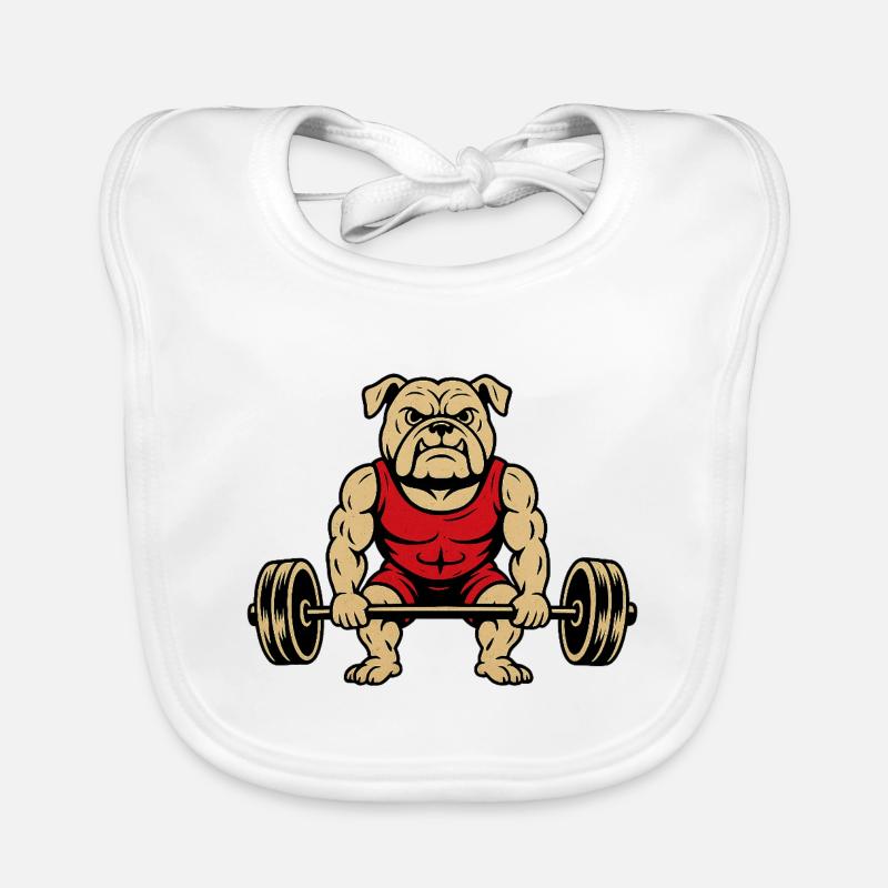 Bodybuilder Bouledogue Bavoir bio Bébé