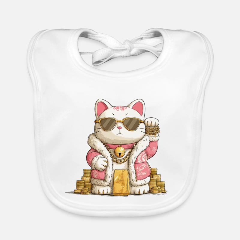 Maneki Neko doré Bavoir bio Bébé