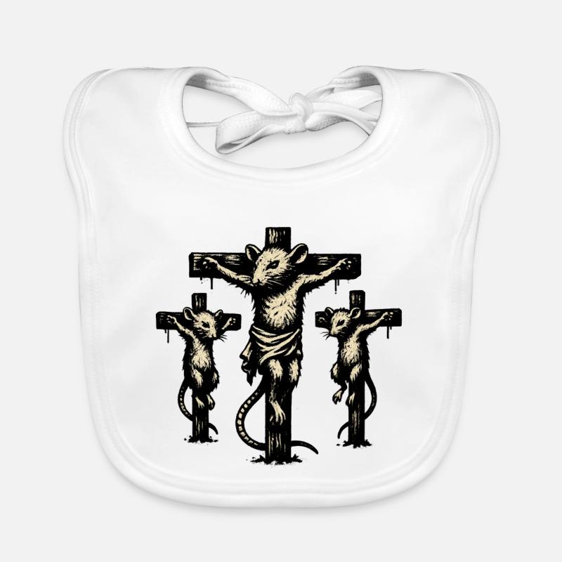 Rattenkreuz Triptychon Illustration Baby Bio-Lätzchen