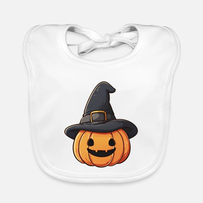 Pumpkin and witch hat Organic Baby Bibs