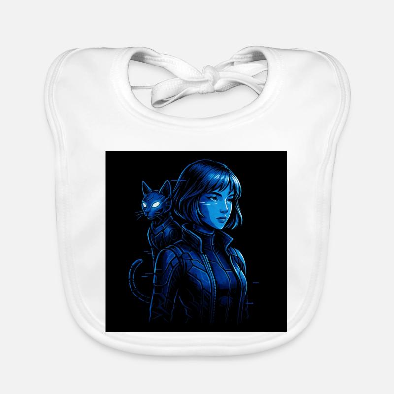 Chasseur de néons avec chat de compagnie Bavoir bio Bébé