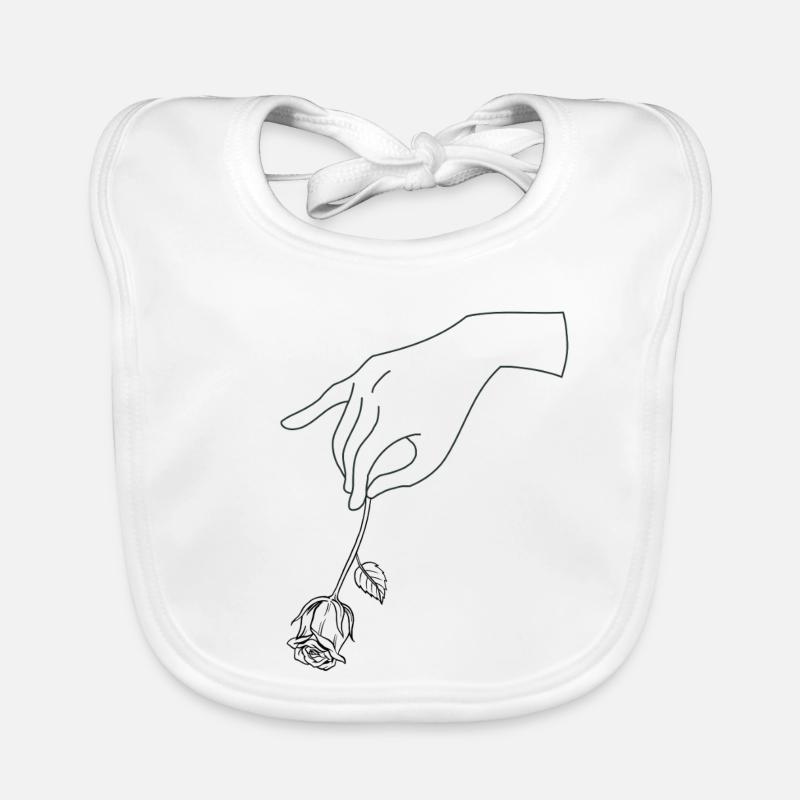 Hand mit Blume Baby Bio-Lätzchen