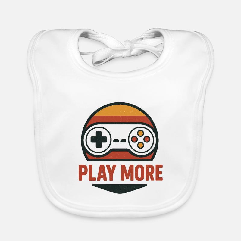 Retro Controller Motiv Play More Organic Baby Bibs