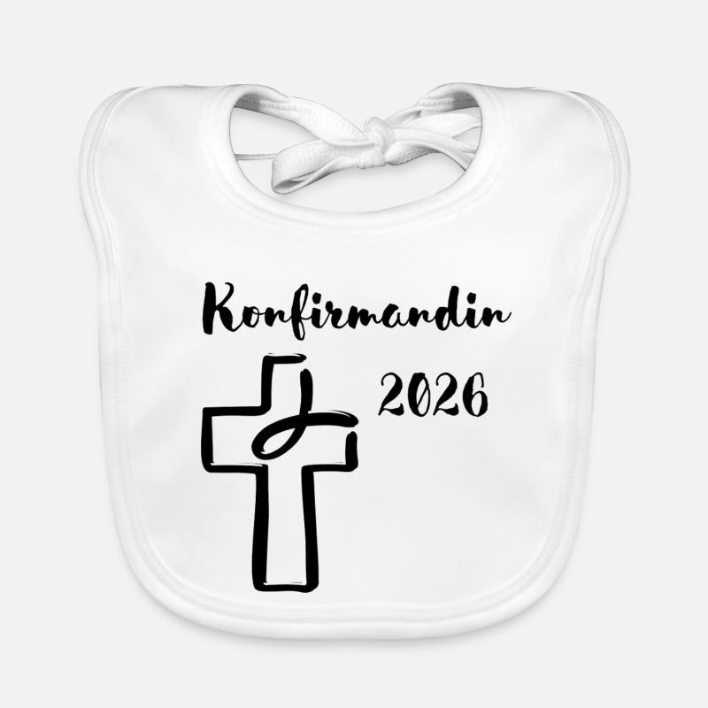 Confirmation 2026 Confirmation Croix et Poisson Bavoir bio Bébé