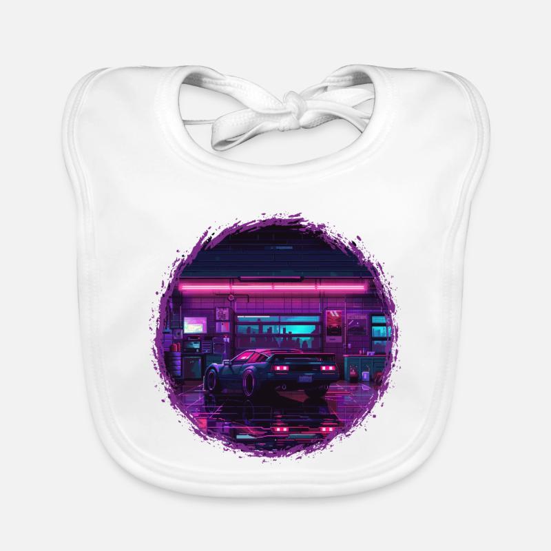 Neon Garage – Édition RétroRift Nuit Bavoir bio Bébé