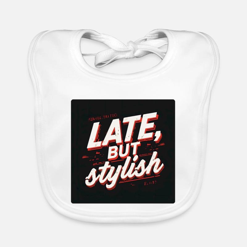 Late, But Stylish Retro Script Bavoir bio Bébé