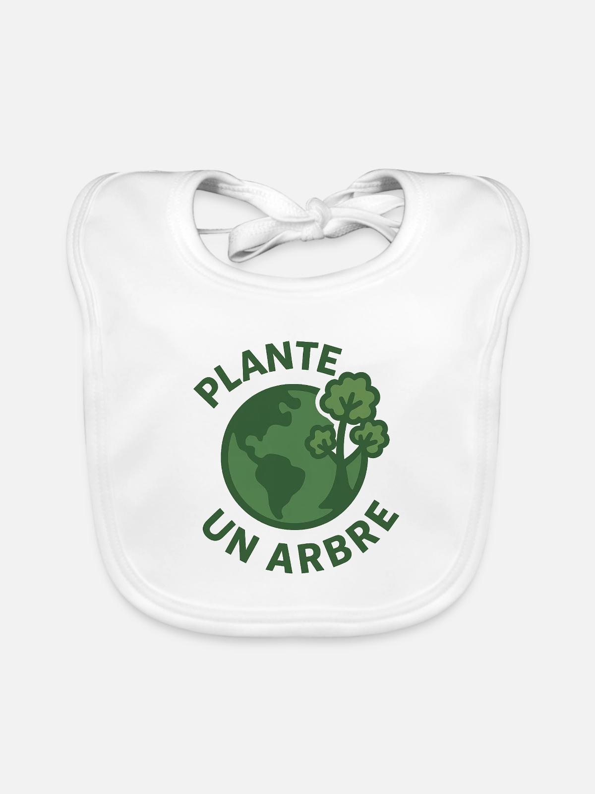 Planet A Tree Öko-Design - Baby Bio-Lätzchen - Weiß - Vorne
