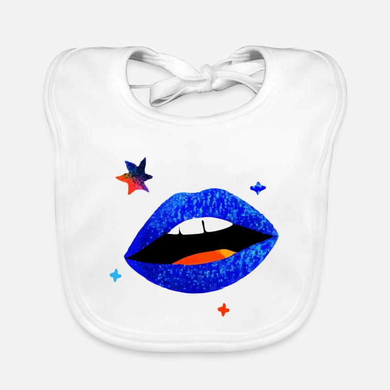 Electric Blue Lip Pop Organic Baby Bibs