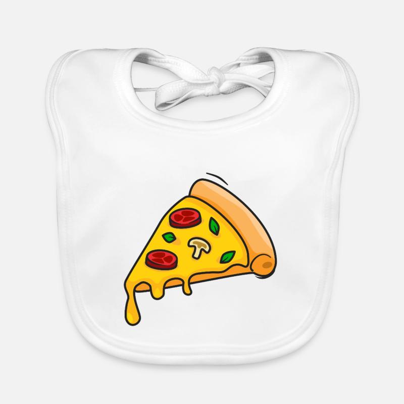 Tranche de pizza colorée dessin animé Bavoir bio Bébé