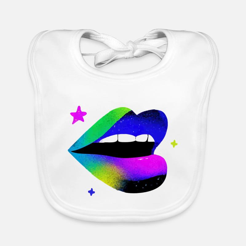 Regenbogen Lippe Graffiti Pop Art Baby Bio-Lätzchen
