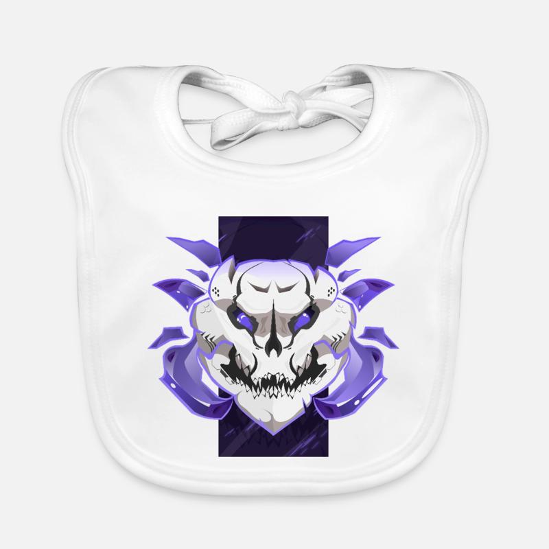 Cyber Skull – Design violet néon Bavoir bio Bébé
