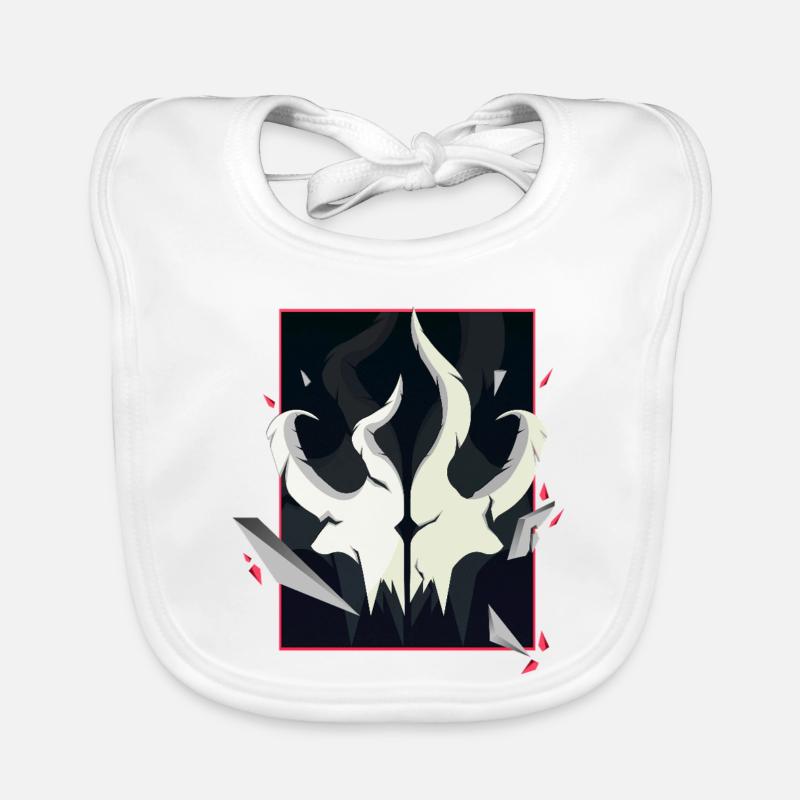 Crâne cornu – Édition Accent Rouge Bavoir bio Bébé