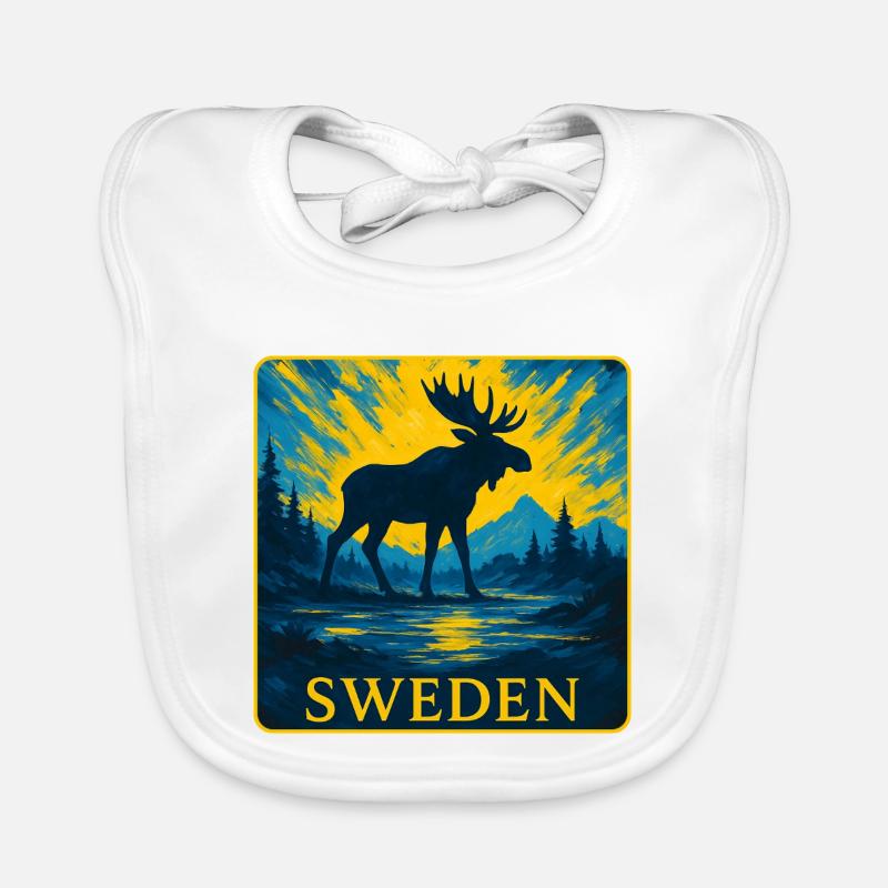 Schweden Elch Silhouette Design Baby Bio-Lätzchen