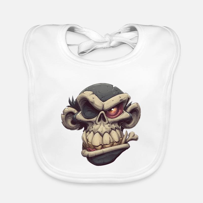Monkey Skull Grin Baby Bio-Lätzchen