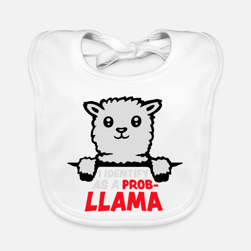 I Identify As A Probllama Cool Lama Problem Spruch Baby Bio-Lätzchen